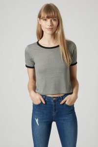 grey cropped tee top